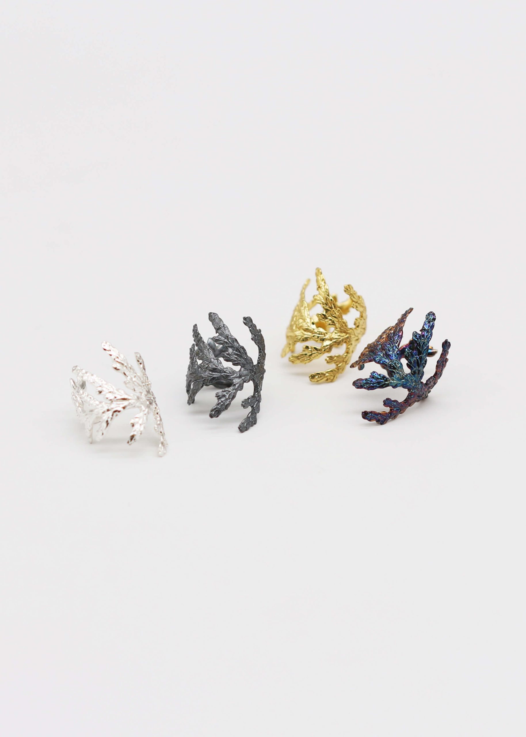 Hinoki Ear Cuff_1 扁柏純銀耳骨耳環四色正面細節