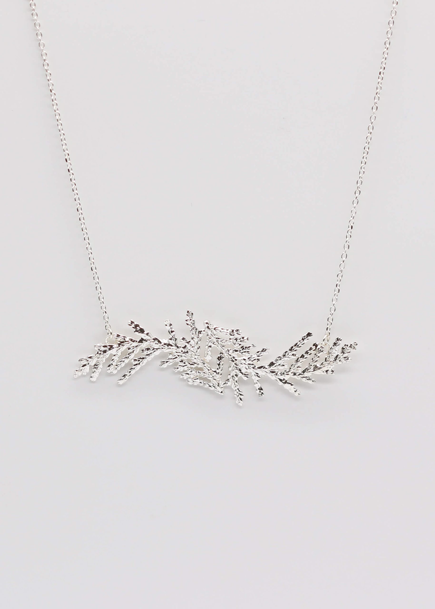 Hinoki Necklace_8 扁柏純銀項鍊銀色正面細節
