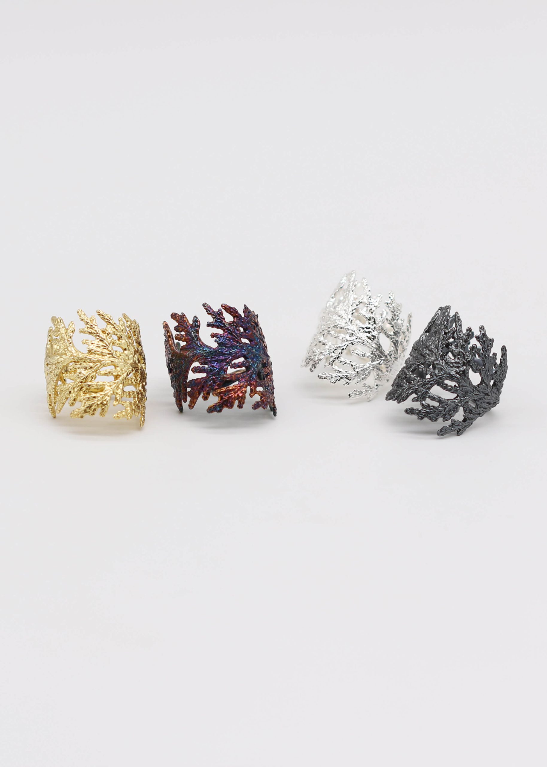 Hinoki Open Ring_3 扁柏純銀戒指正四色展示